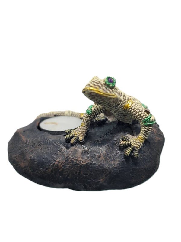 Lézard Porte Bougie photophore 12 x 8.5 x 7 cm