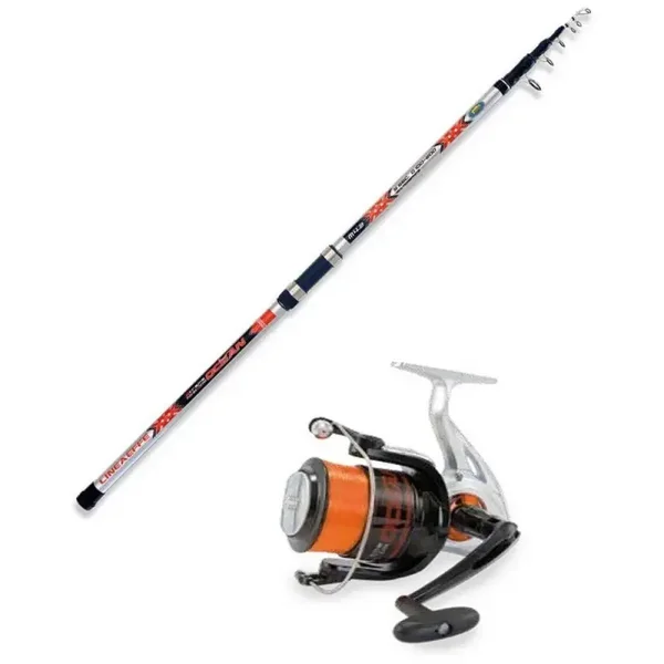 Canne + Moulinet Garni Ensemble Surfcasting Lineaeffe Ocean 4.20m 100-200g