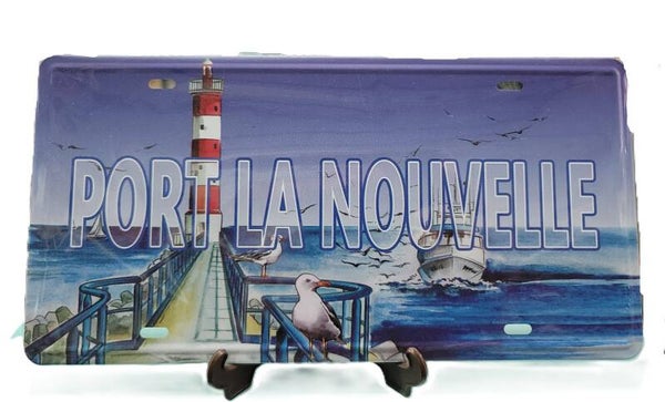 Plaque Décorative Métal — Souvenir Port-la-Nouvelle 31 x 26 cm