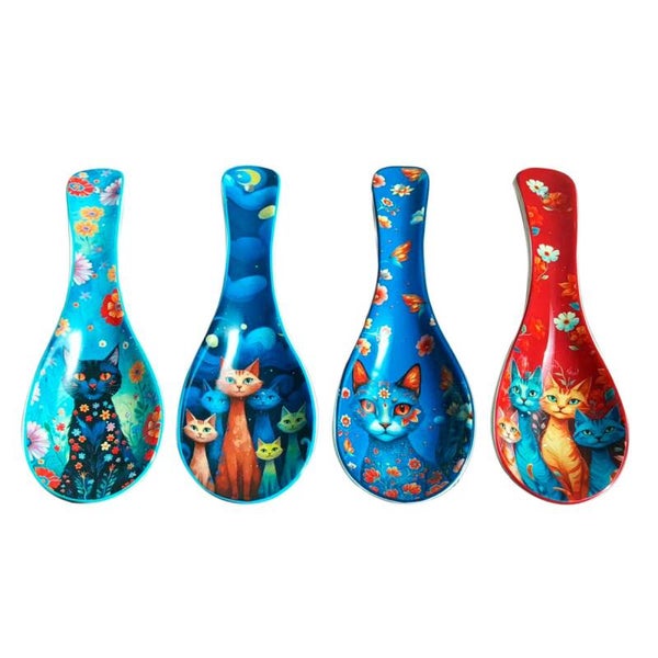 Repose-cuillère en céramique — Motif Chats Artistiques 26.5 cm