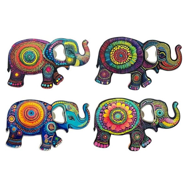 Sous-Verre Eléphant Mandala en Céramique et Métal 13 cm