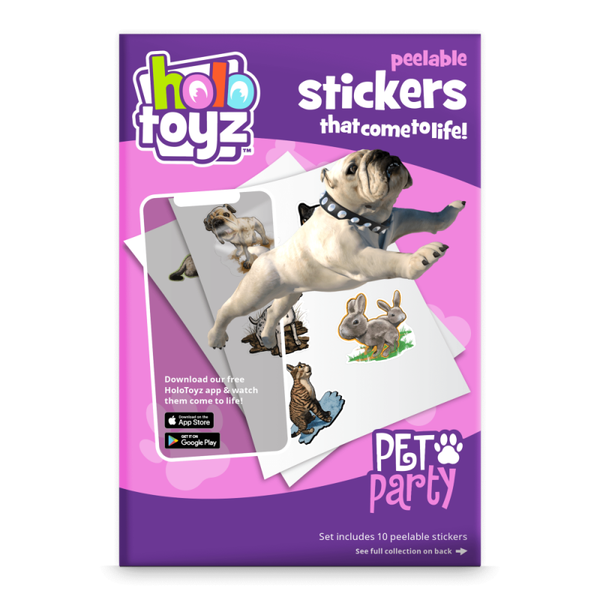 Stickers HoloToyz — Collection Pet Party · 10 stickers détachables