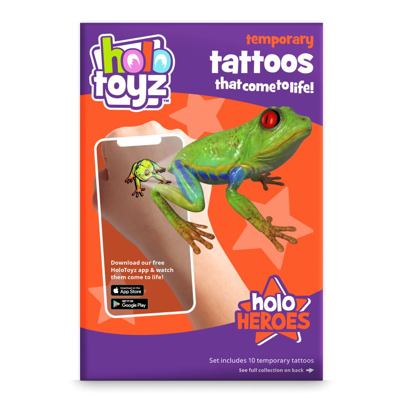 Tatouages Temporaires Holographiques – Holo Heroes – Set de 10