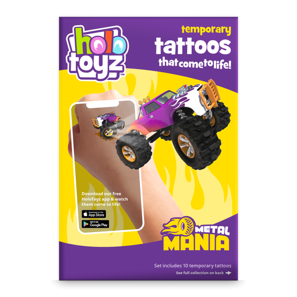 Tatouages Temporaires HoloToyz — Collection Metal Mania · 10 tatouages