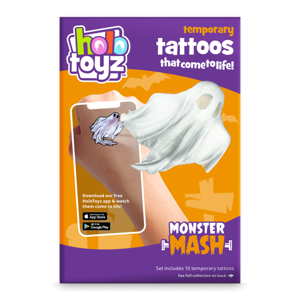 Tatouages Temporaires HoloToyz — Collection Monster Mash · 10 tatouages