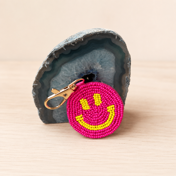 Smiley bag charm