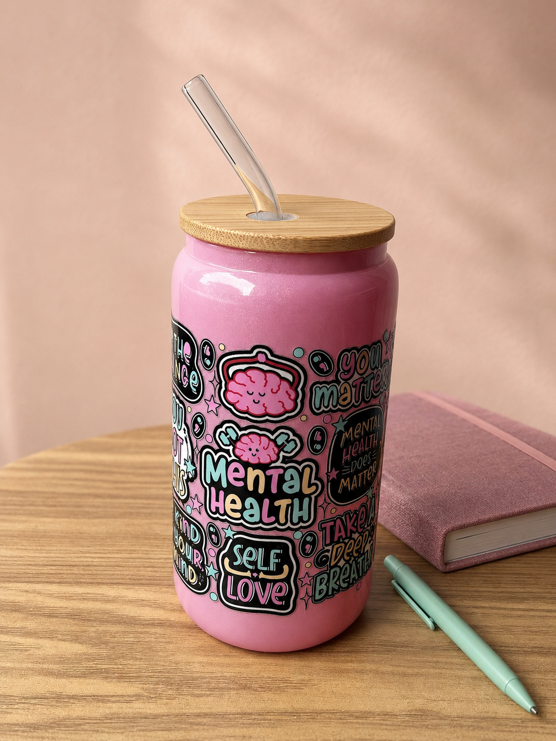 Roze drinkbeker self love