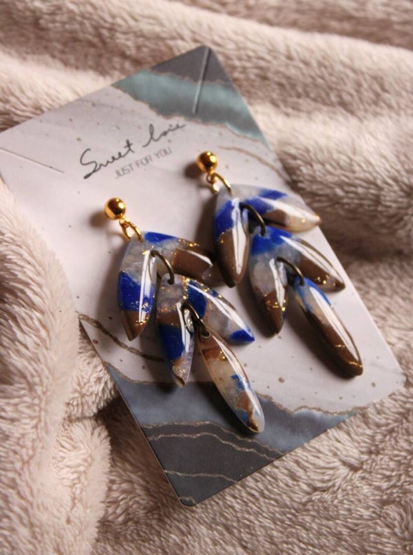 Bungel mix bruin-blauw