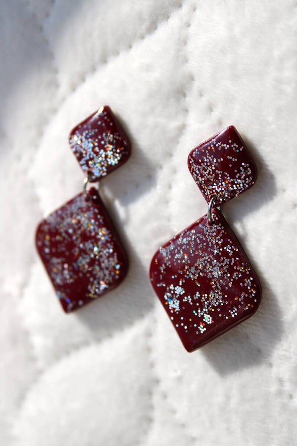Vierkante glitter hangers