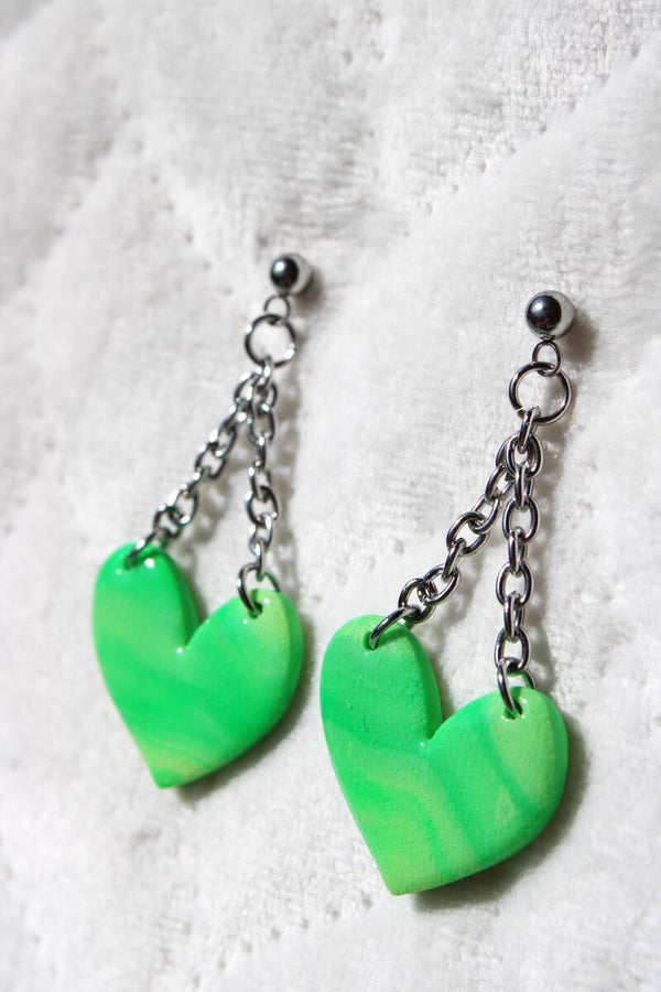 Groen hart met ketting connector