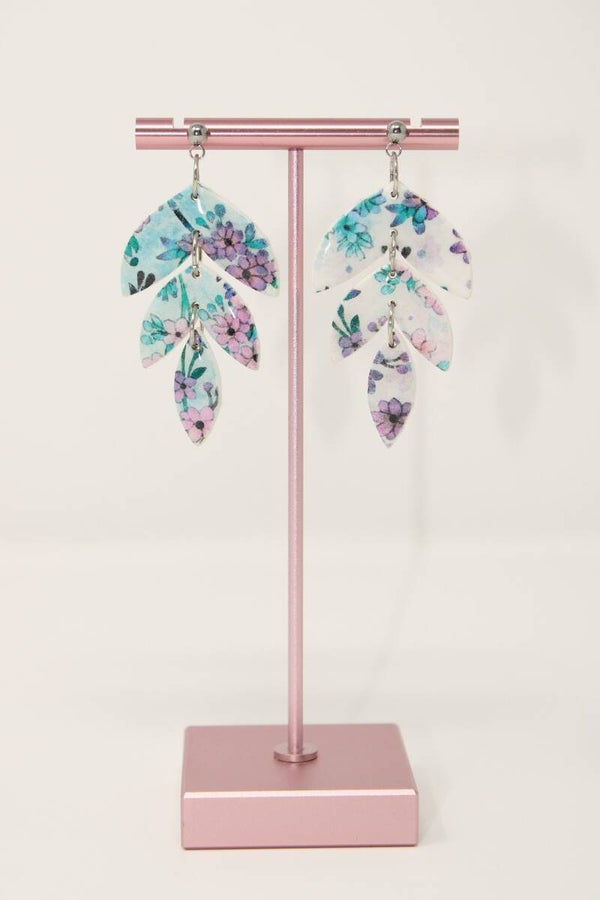 Oorbellen bloemen print