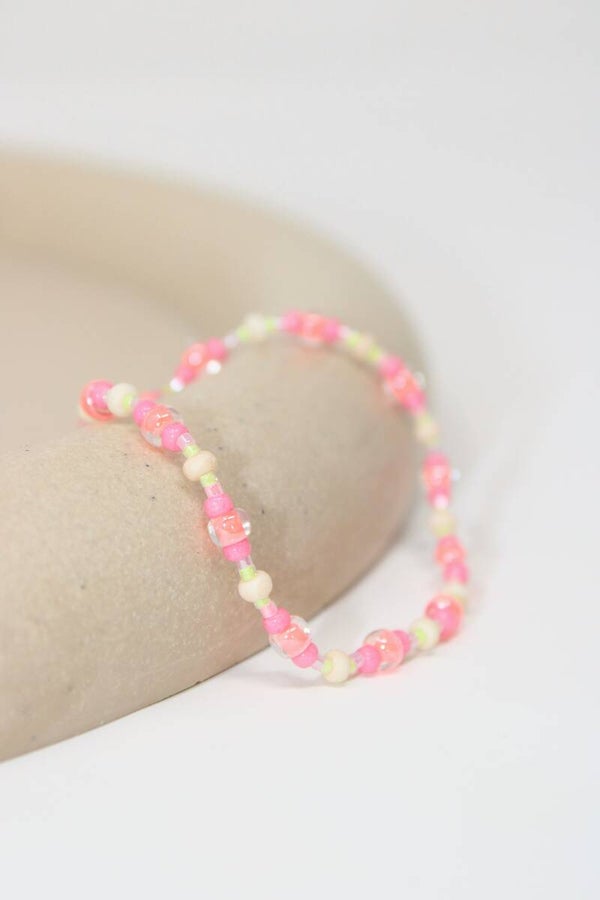 Armband roze/geel