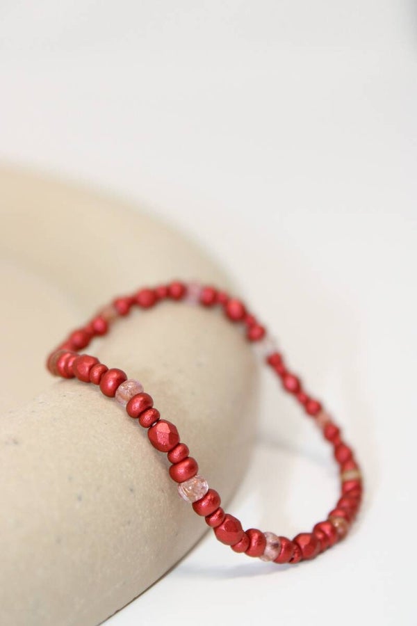 Armband rood/wit