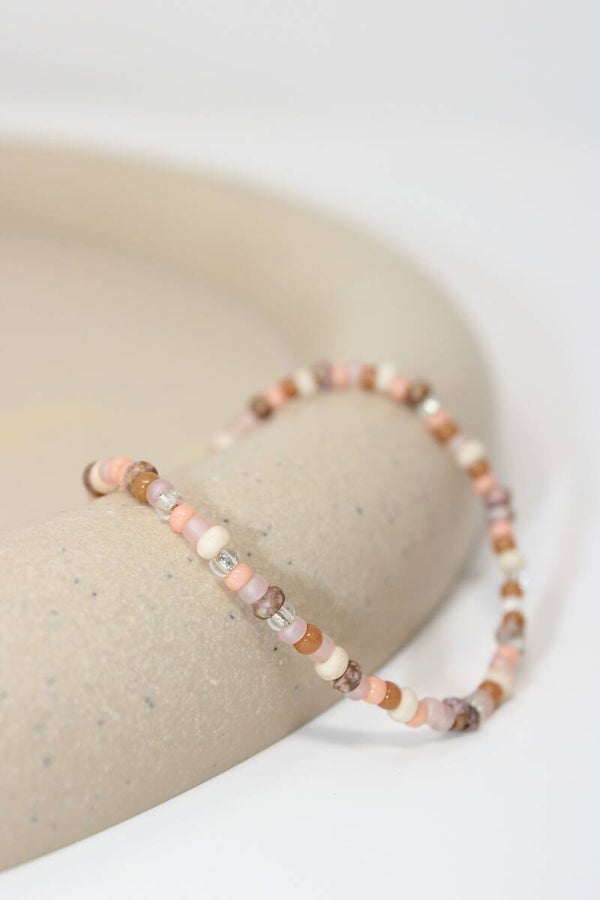 Armband mix zalm, aarde tinten