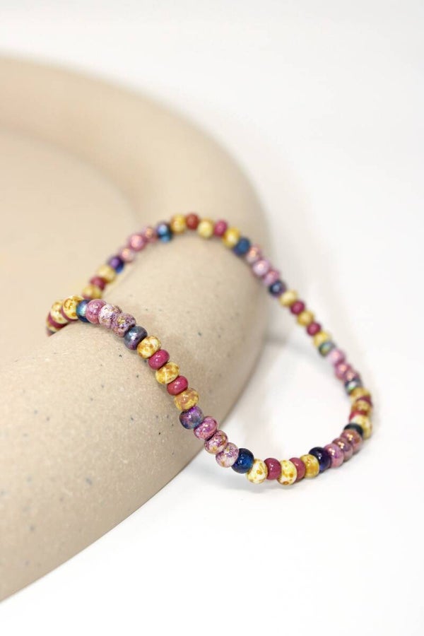 Armband paars/blauw/geel
