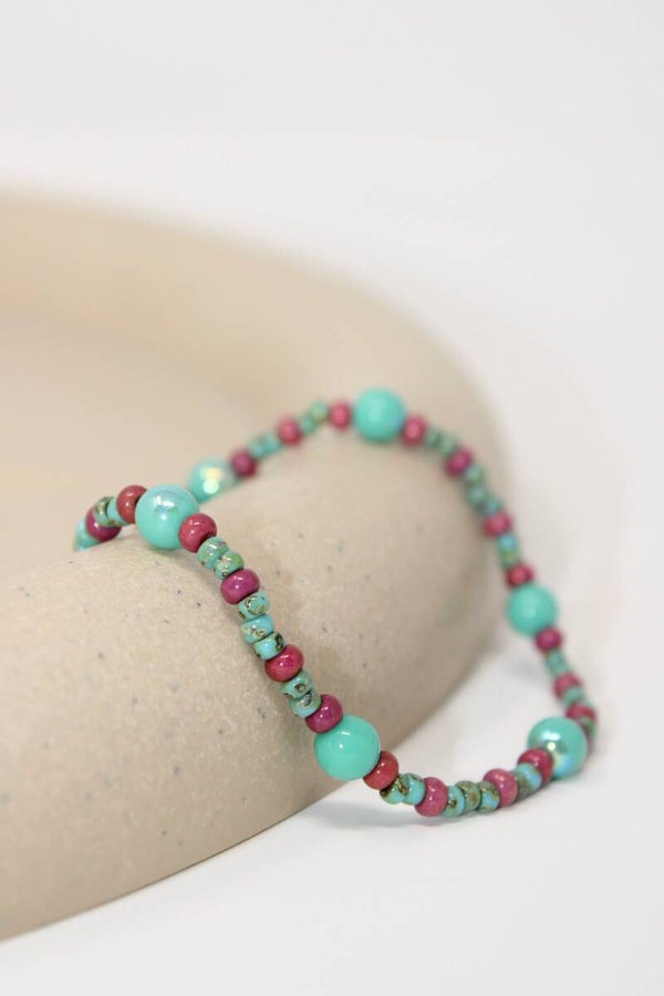 Armband paars/groen