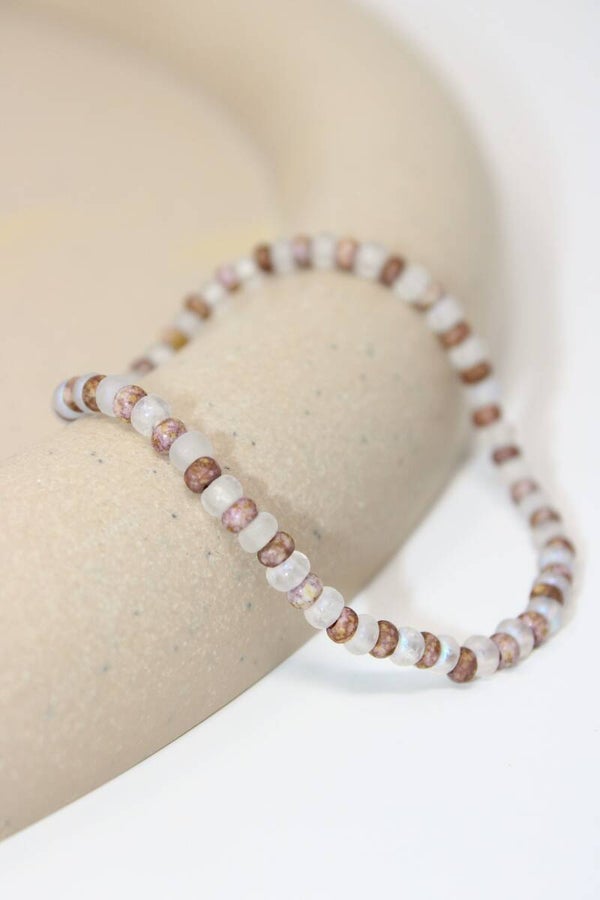 Armband aarde bruin/doorschijnend