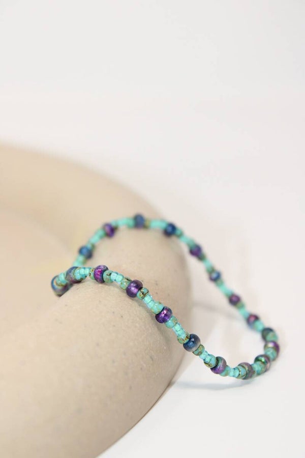 Armband paars, blauw/groen