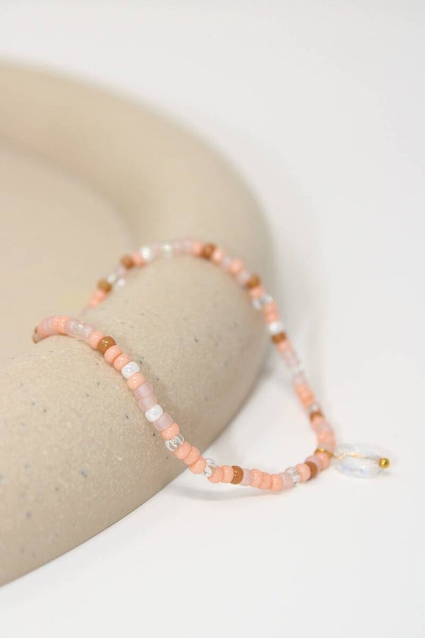 Armband licht roze/bruin