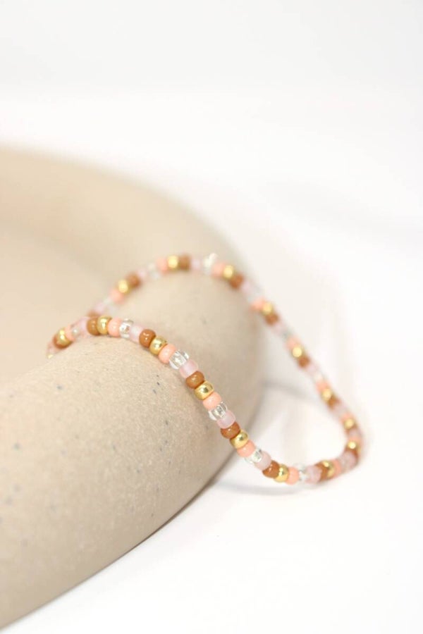 Armband goud/zalm/roze