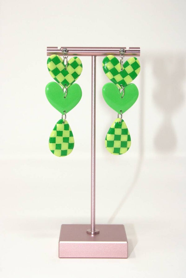 Oorbellen hangers groen hart