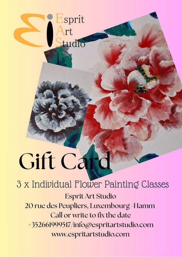 GIFT CARD for 3 classes of Flower Painting