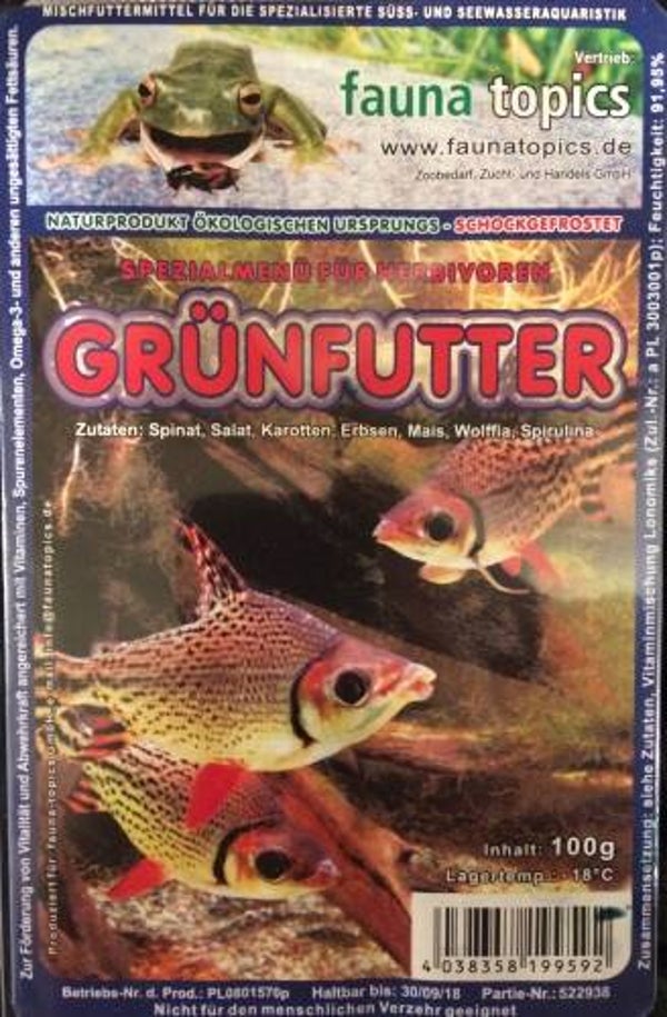 Grünfutter - Speziell für Herbivore (z.B. Mbunas) 100g Blister
