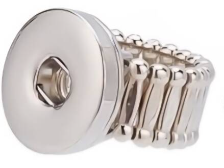 Bague argentée ajustable pour pression 18mm