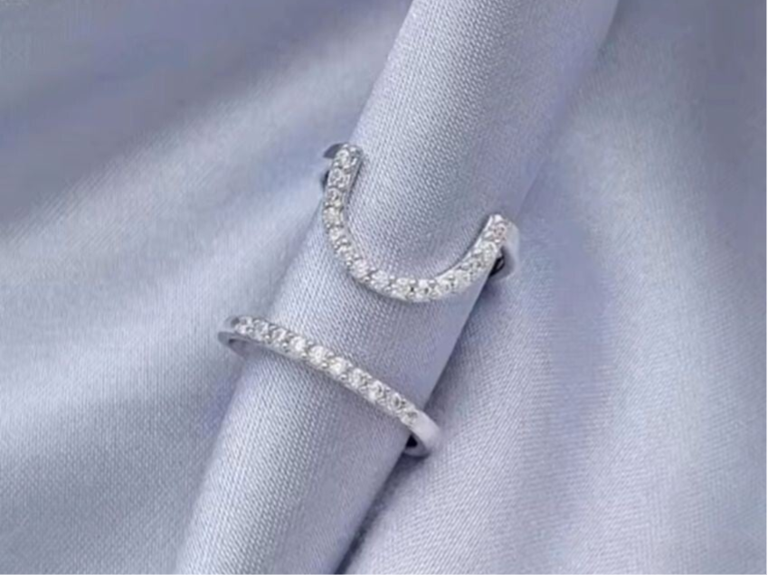 Bague d'ongle ajustable strass zirconium