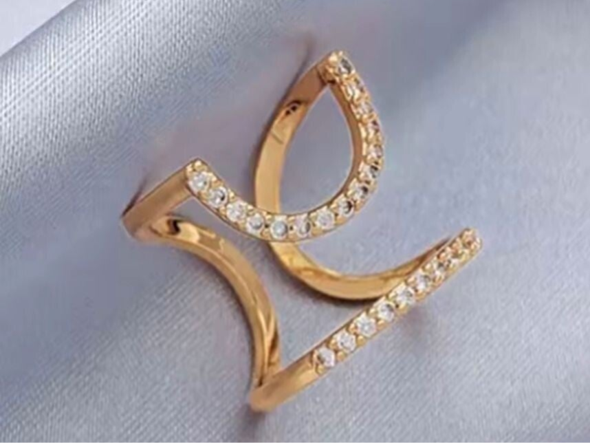 Bague d'ongle ajustable strass zirconium