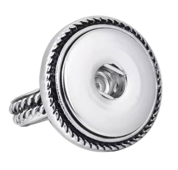 Bague argentée ajustable pour pression 18mm