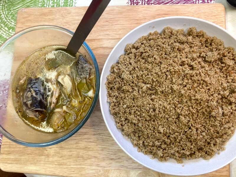 Akelo with fish soup