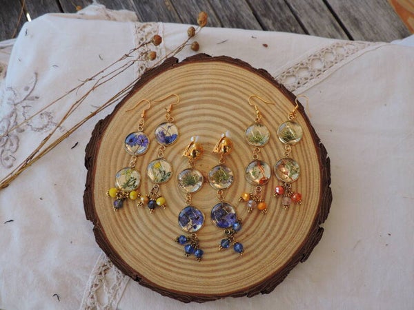 Boucles d'Oreilles Cascade – doubles plateaux & Breloques - et version clips