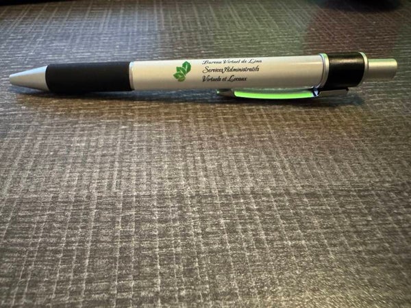 Stylo avec logo et description