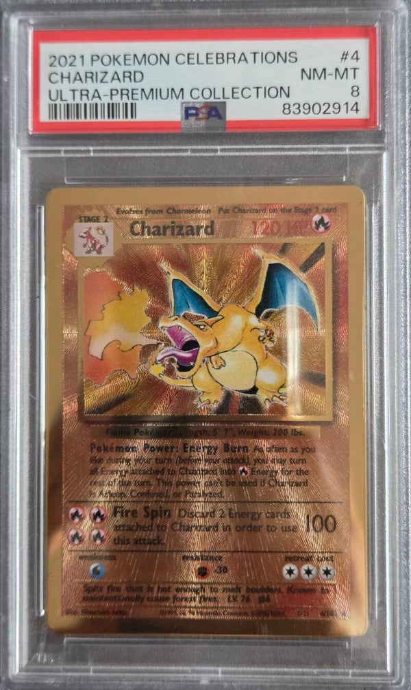 Charizard Celebrations GOLD PSA 8