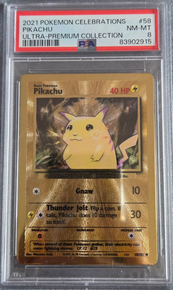 Pikachu Celebrations GOLD PSA 8