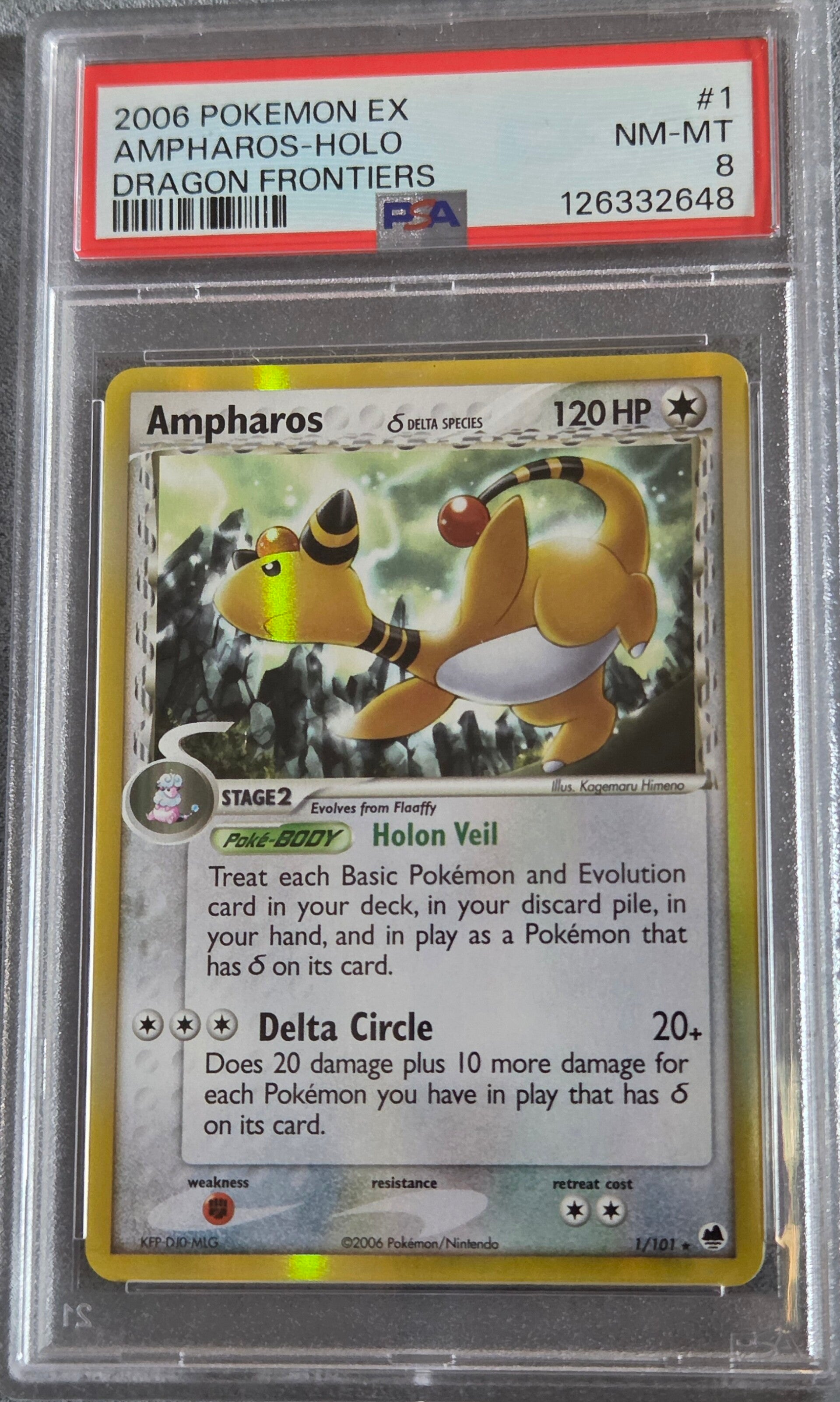 Ampharos Dragon Frontiers PSA 8
