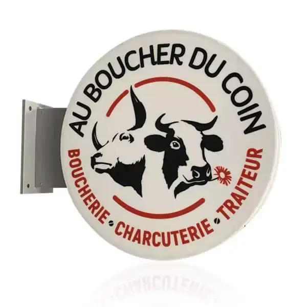 Enseigne Lumineuse Circulaire LED – Recto Verso