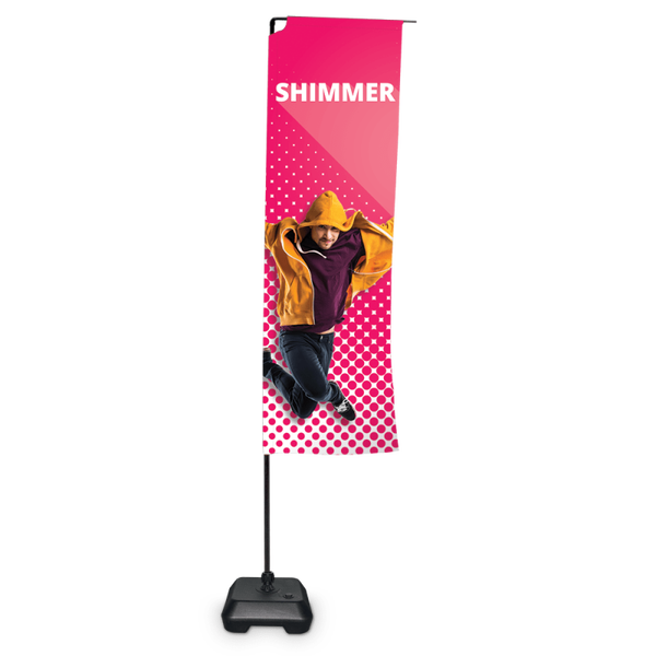 Drapeau Shimmer - Socle inclus - Visuel 60x186cm