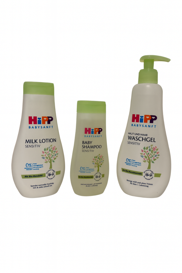 Pack HIPP Babysanft – Gel Douche, Shampooing & Lait Corporel (Sensitive)