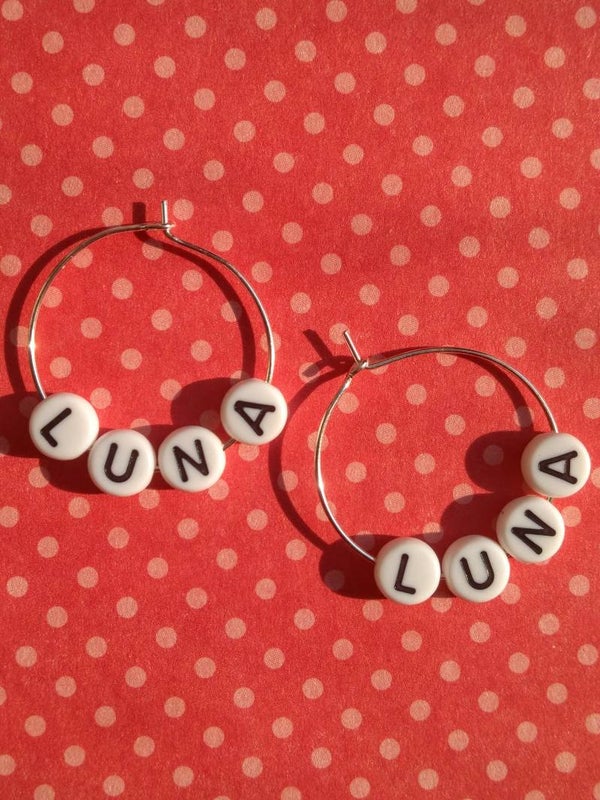 Personalized text earrings