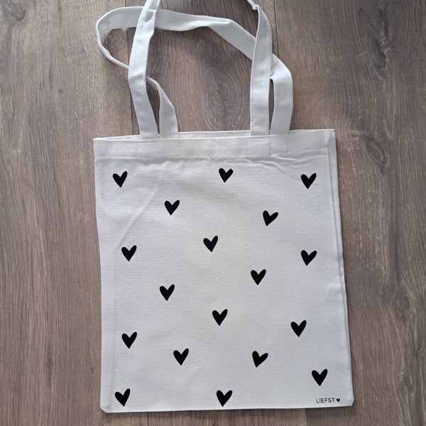Katoenen tas - hartjes LIEFST.COM