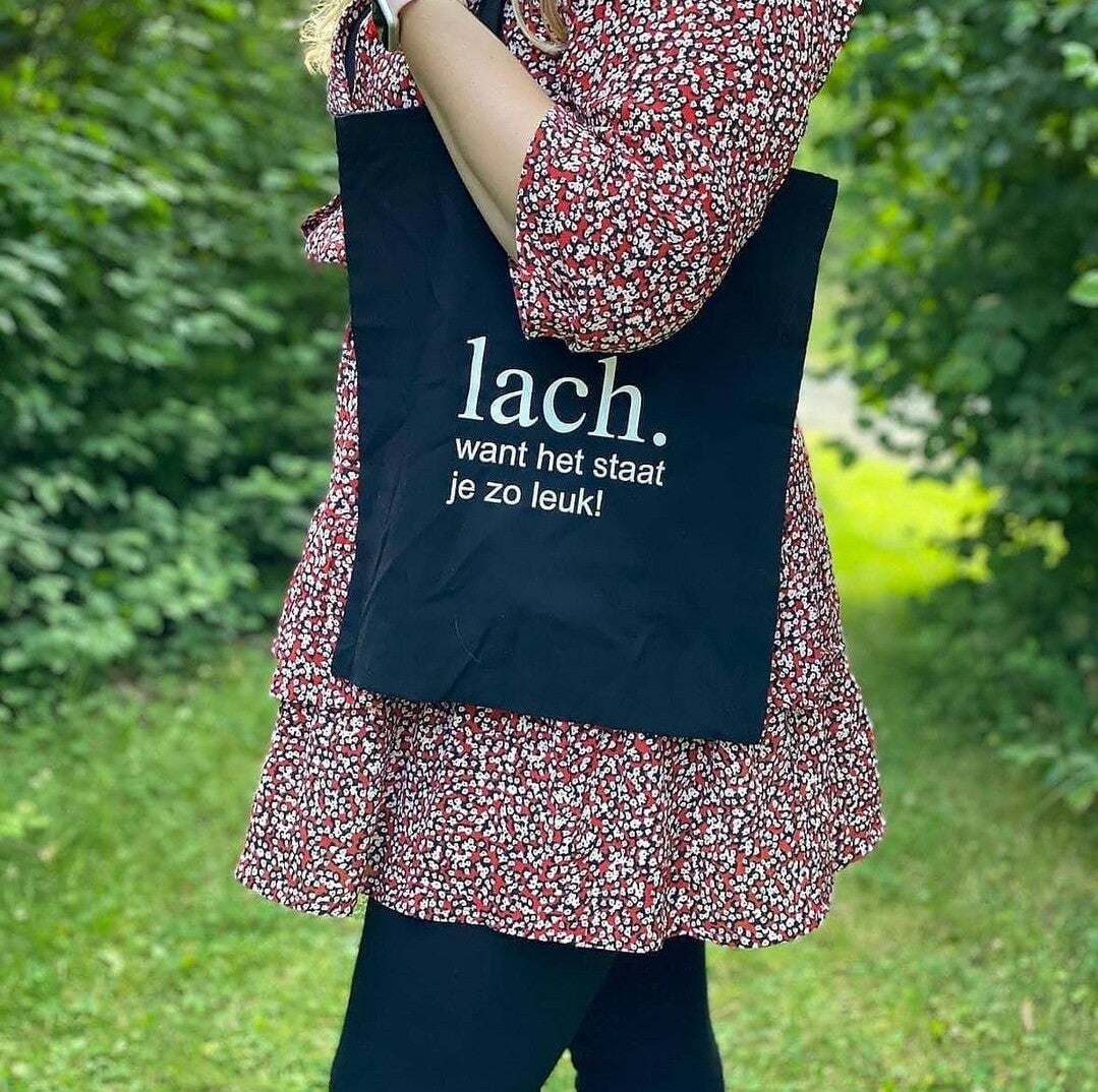 Katoenen tas - Lach want het staat je zo leuk! LIEFST.COM