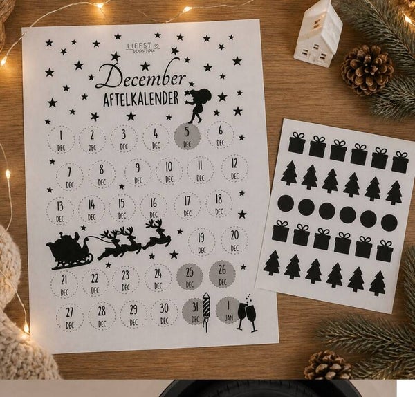 December Aftelkalender met stickervel 🎁🎄🥰 | LIEFST.com
