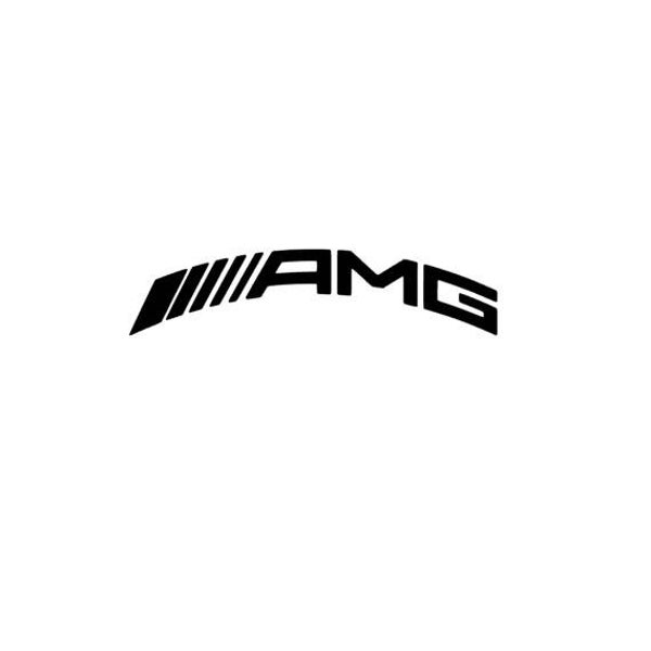 Mercedes AMG gebogen remklauwsticker set wit / zwart / rood / zilver