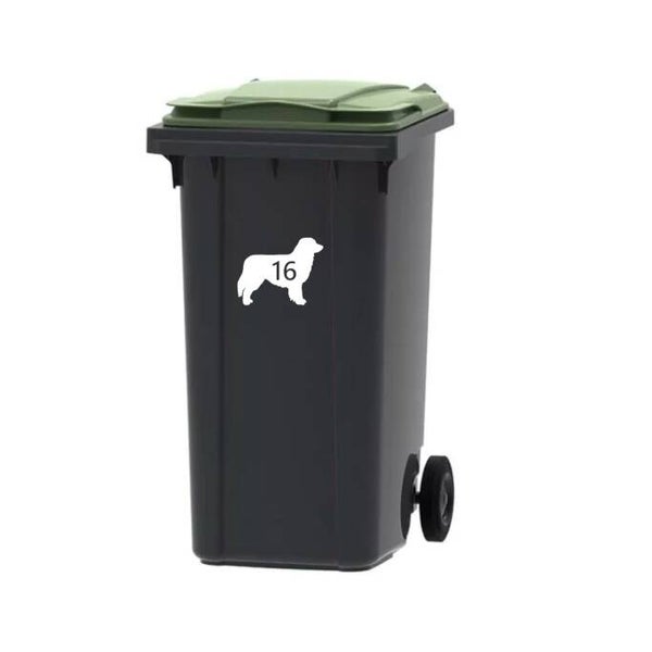 Vuilnisbak sticker | kliko sticker | container sticker |  Australian Sheperd