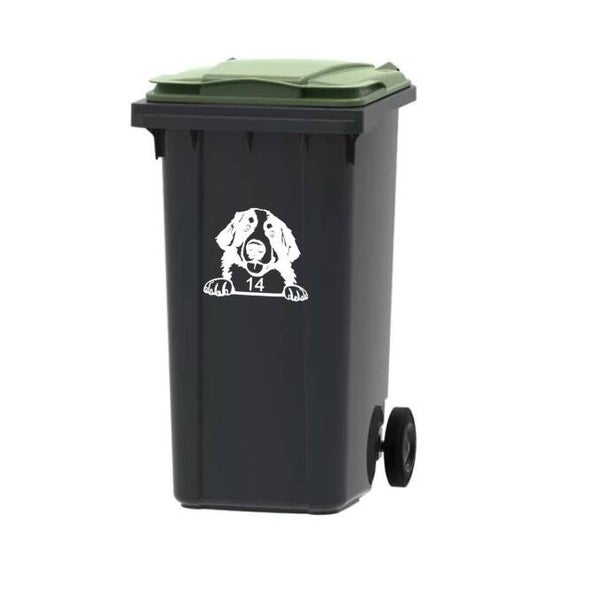 Vuilnisbak sticker | kliko sticker | container sticker | r Benner Sennenhond