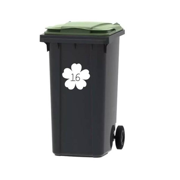 Vuilnisbak sticker | kliko sticker | container sticker |  Bloem dicht
