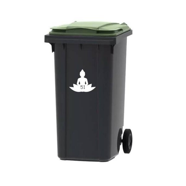 Vuilnisbak sticker | kliko sticker | container sticker |  Bouddha 2