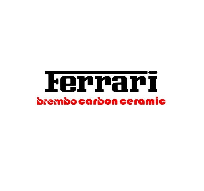 Ferrari remklauwsticker set van 2 stickers | LIEFST | wit, rood, zwart, zilver